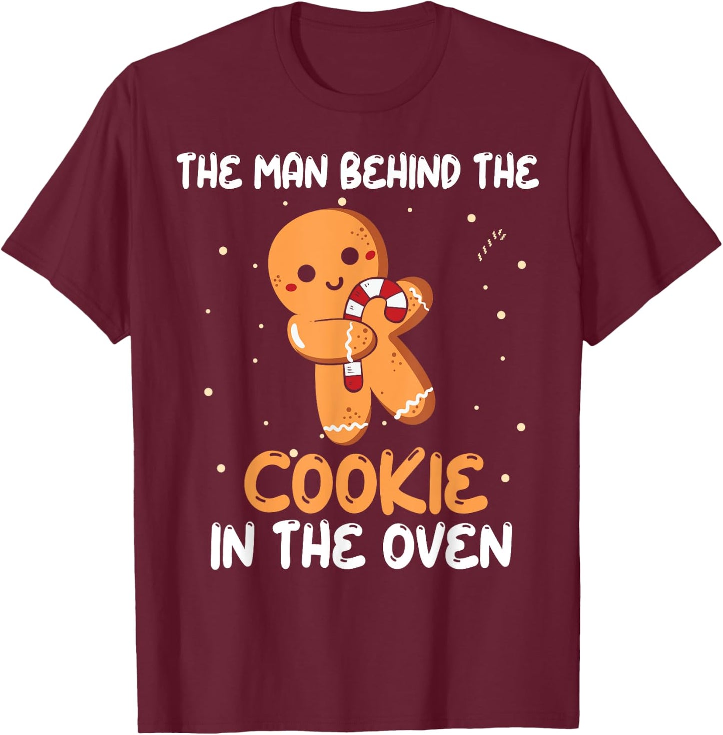 Funny Gingerbread Christmas Gender Reveal Dad T-Shirt - T-Shirt | Maroon