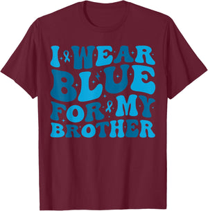 I Wear Blue For My Brother T1D Type 1 Diabetes Awareness T-Shirt - T-Shirt | Maroon