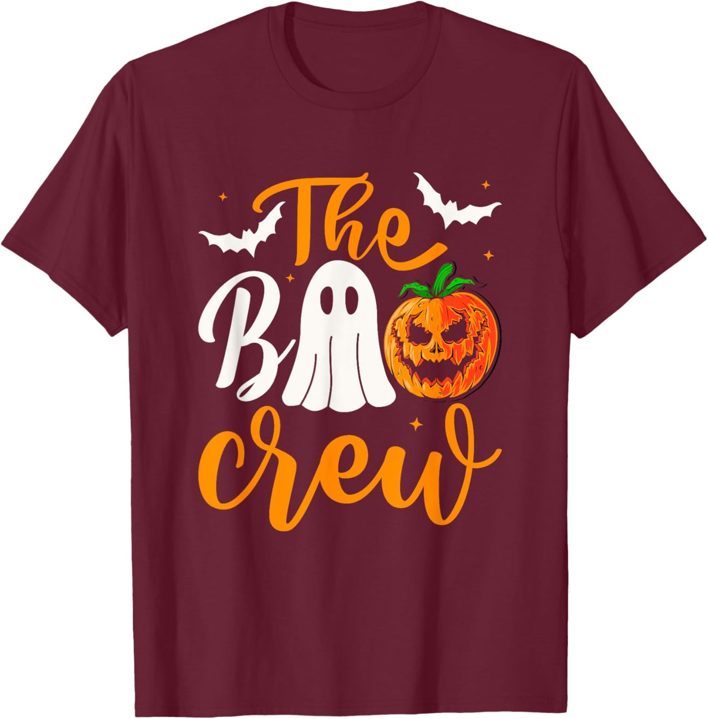 Halloween The Boo Crew - Cute Ghost - Spooky Family Matching T-Shirt - T-Shirt | Maroon