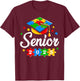 Senior Autism Graduate 2025 Autism Graduation Senior 2025 T-Shirt - T-Shirt | Maroon