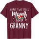 I Have Two Titles Mom And Granny Floral Grandma Design Women T-Shirt - T-Shirt | Maroon