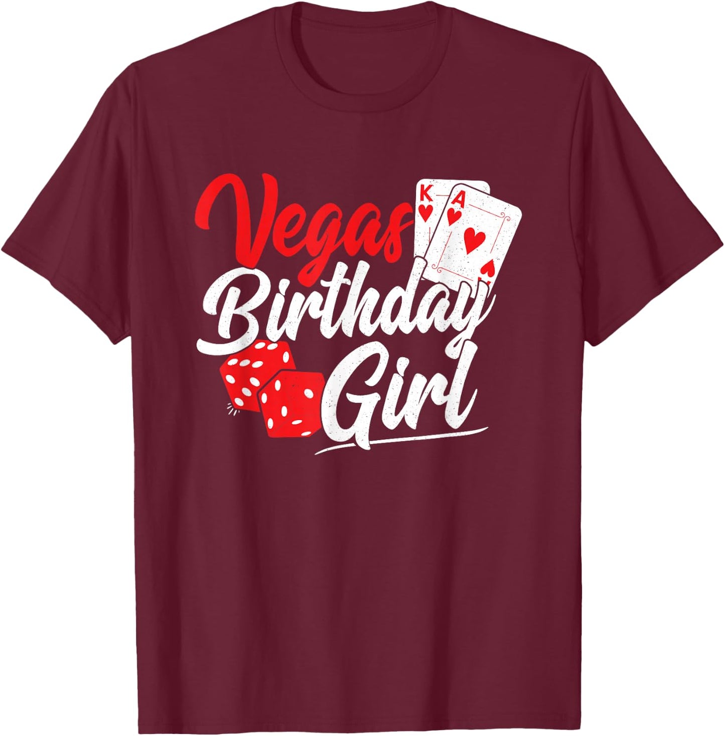 Las Vegas Birthday Party - Matching Vegas Birthday Squad T-Shirt - T-Shirt | Maroon