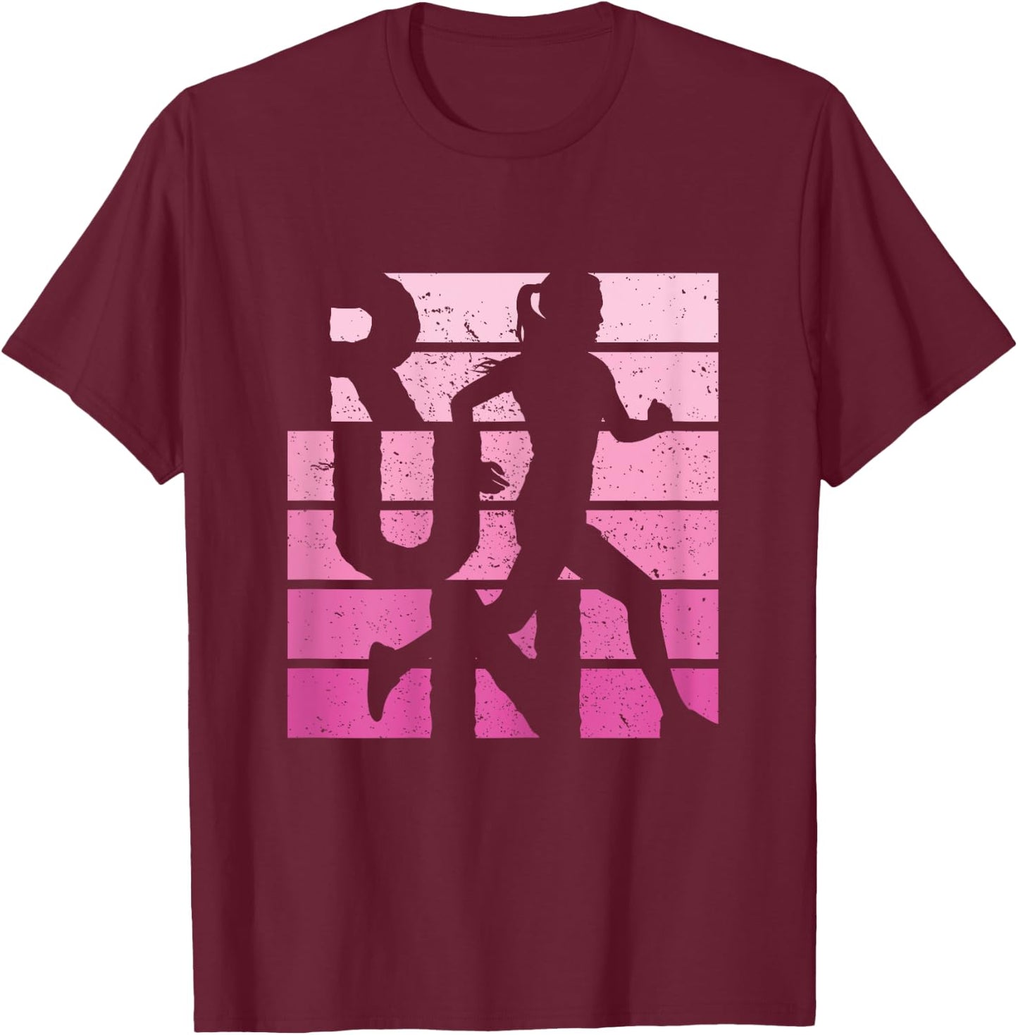 Retro RUN Runner Jogger Marathon Vintage for Girls Women T-Shirt - T-Shirt | Maroon