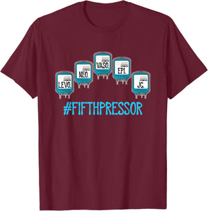 Funny ICU ER Nurse Pharmacist Jesus Is The Fifth Pressor T-Shirt - T-Shirt | Maroon