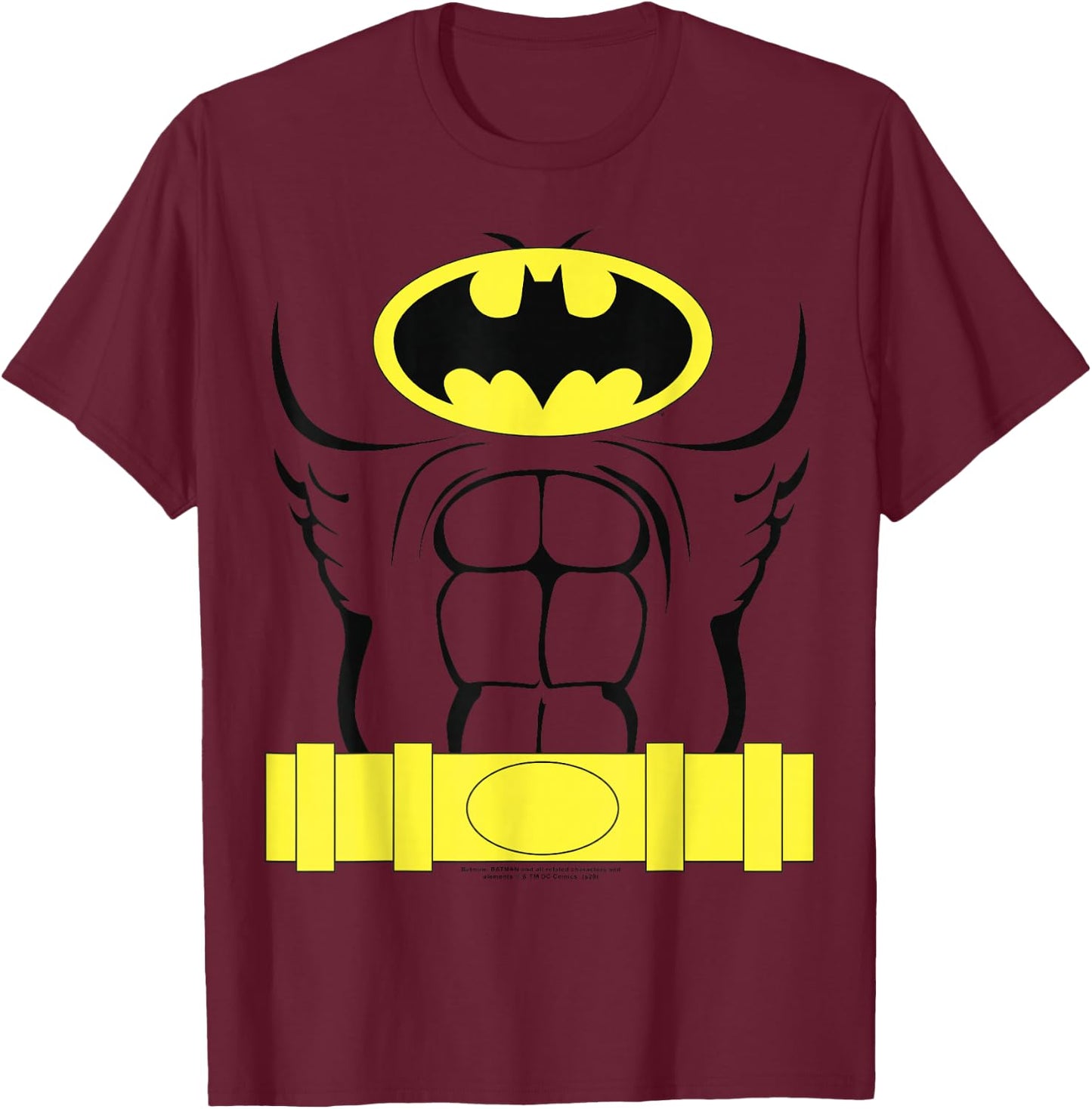 DC Comics Batman Costume Outline Small T-Shirt - T-Shirt | Maroon