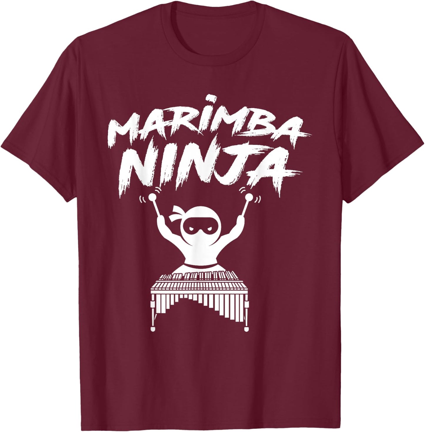 Marimba Ninja Funny Marching Band Percussion Gift Men Boys T-Shirt - T-Shirt | Maroon