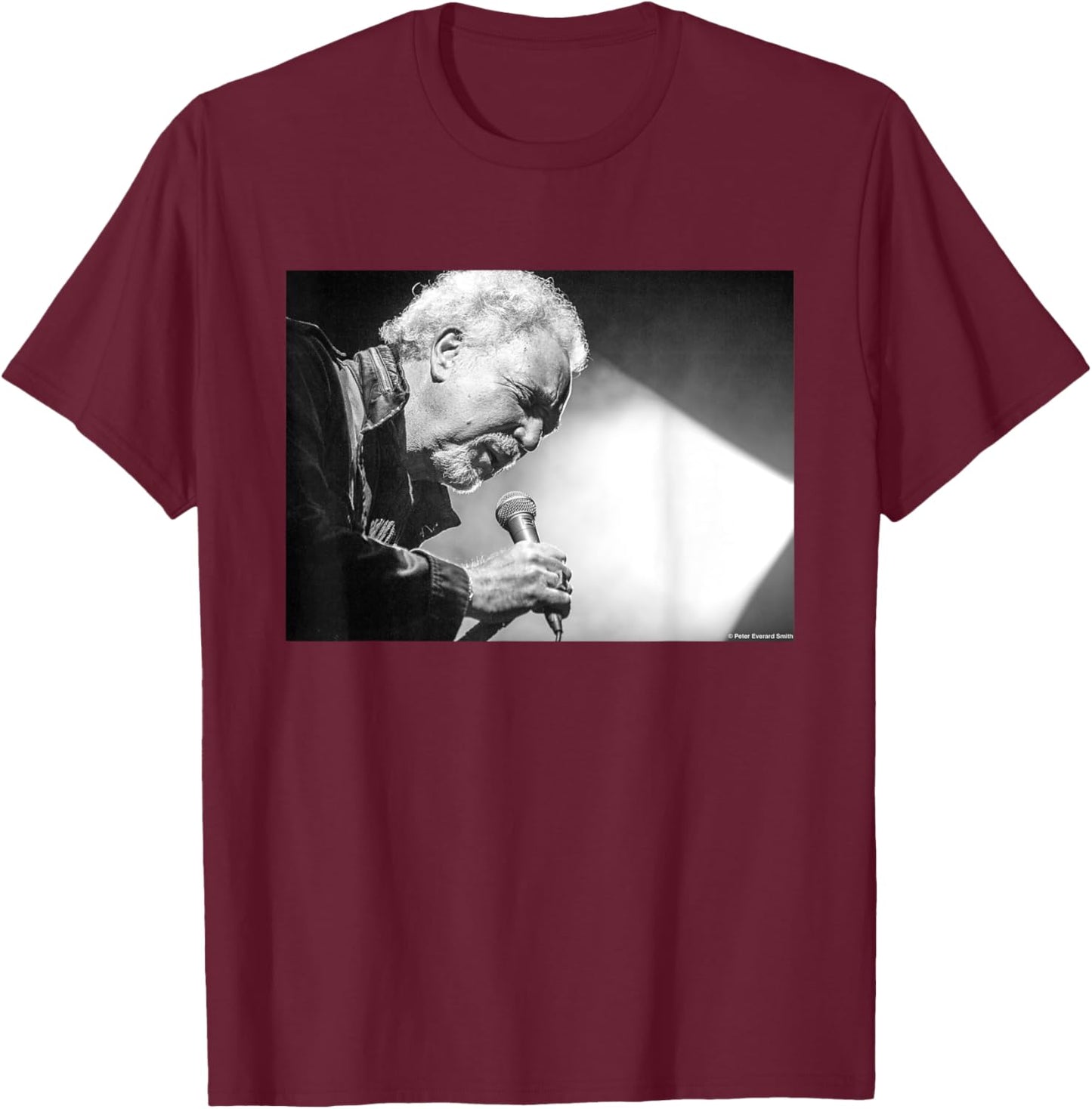 Tom Jones Singing Live By Everard Smith T-Shirt - T-Shirt | Maroon