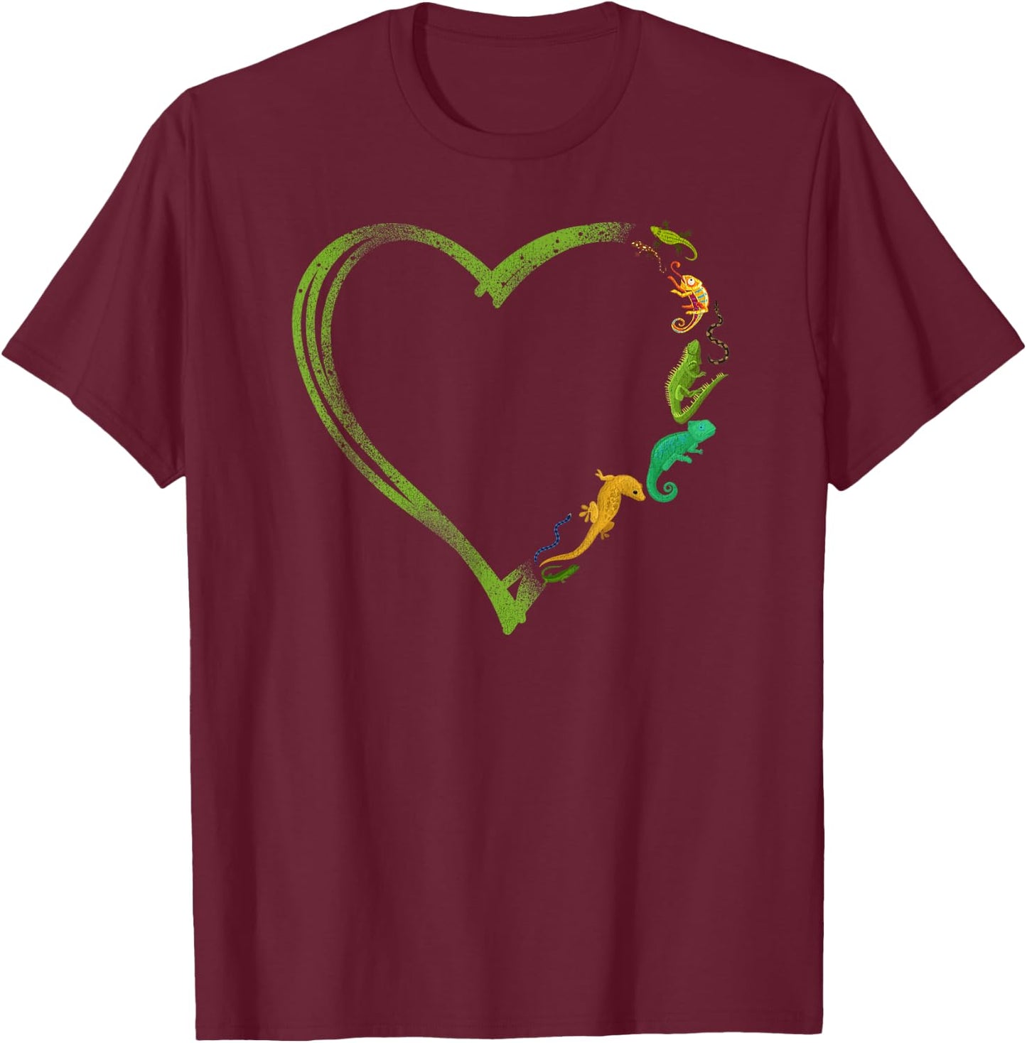 Reptile Heart Lizard T-Shirt - T-Shirt | Maroon