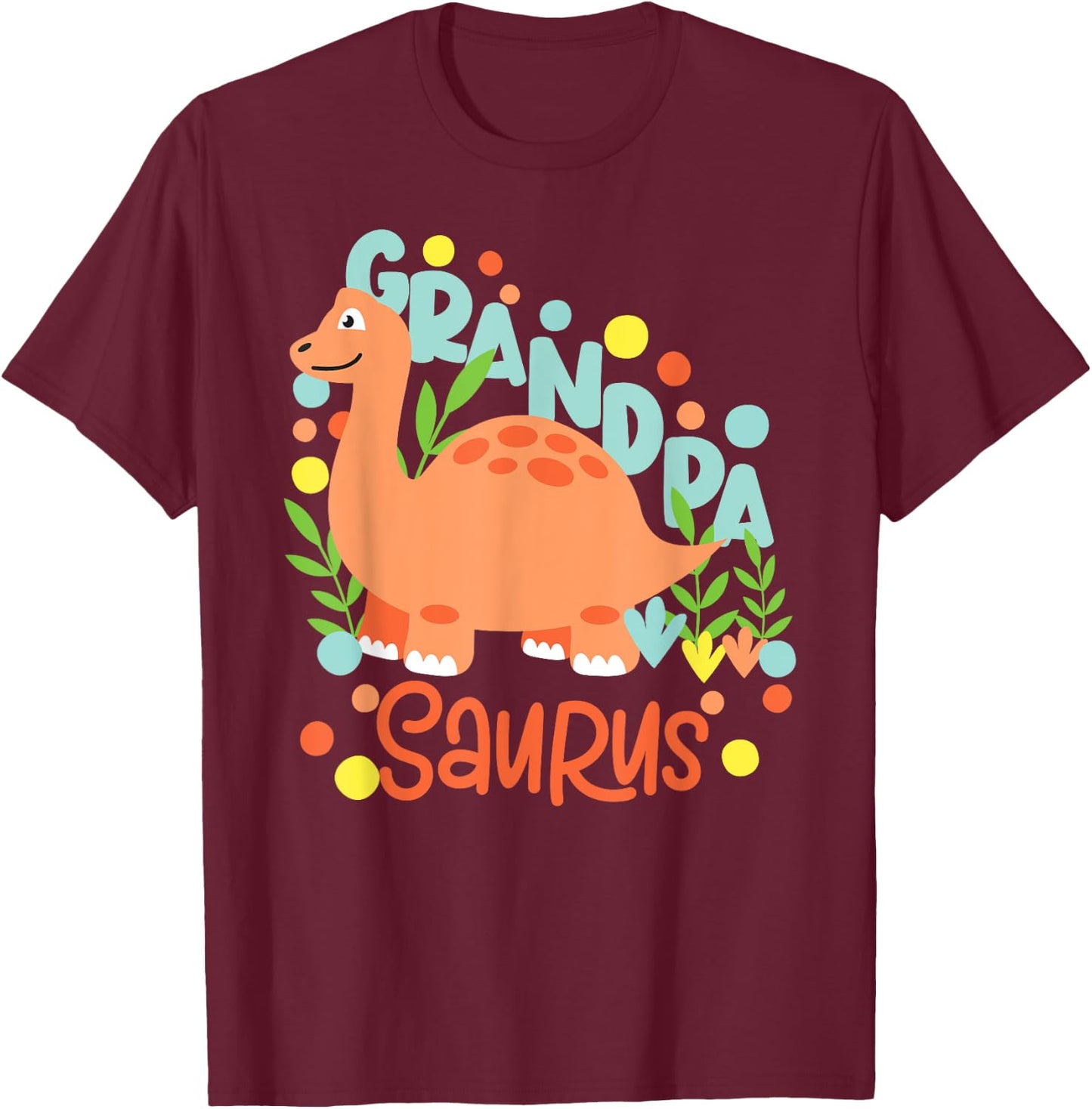 Grandpa Saurus Rex Dinosaur Kids T-Shirt - T-Shirt | Maroon