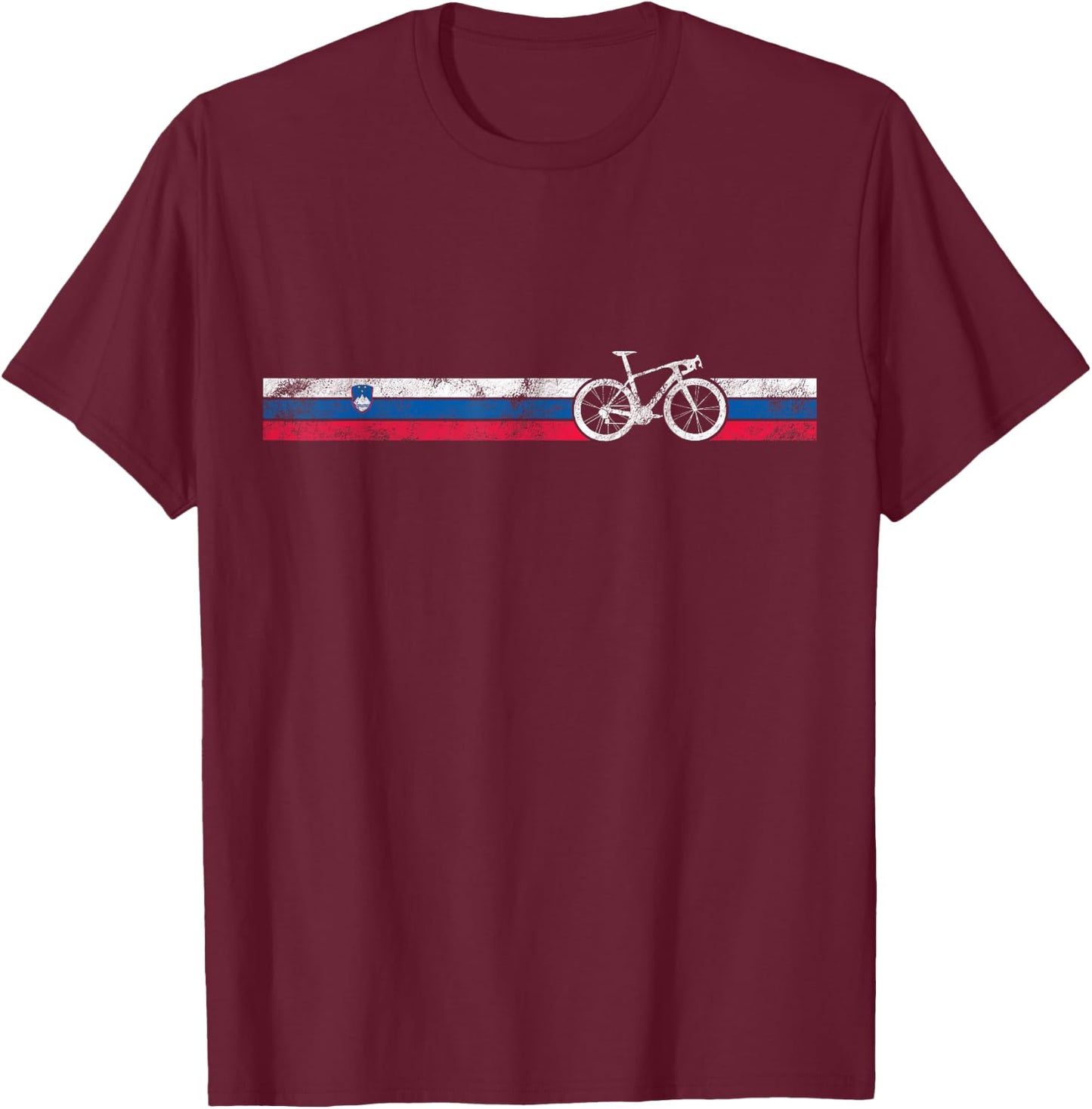 Cyclist Flag Republic Slovenia Slovene Cycling Cycling Gift T-Shirt - T-Shirt | Maroon
