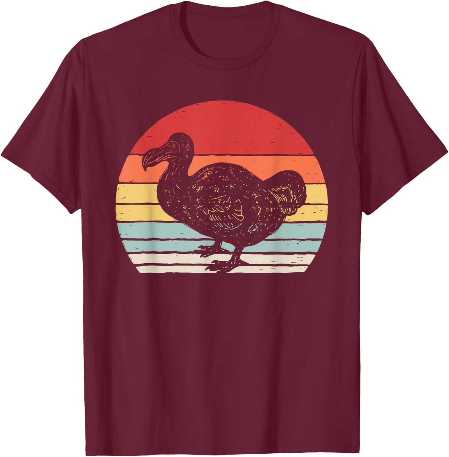 Vintage Retro Dodo Bird T-Shirt - T-Shirt | Maroon