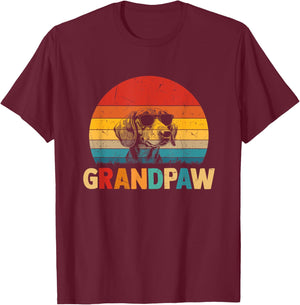 Funny Grandpaw Retro Vintage Dachshund Lover Grandpa Fathers T-Shirt - T-Shirt | Maroon
