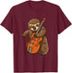 Cellist Sloth Cello Player Orchestra Music Animal Gift T-Shirt - T-Shirt | Maroon