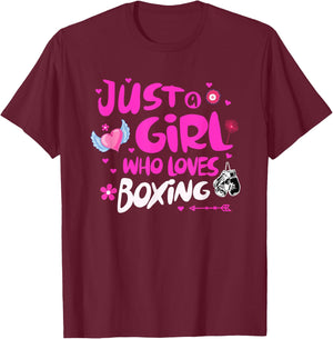 Just a Girl Who Loves Boxing T-Shirt - T-Shirt | Maroon