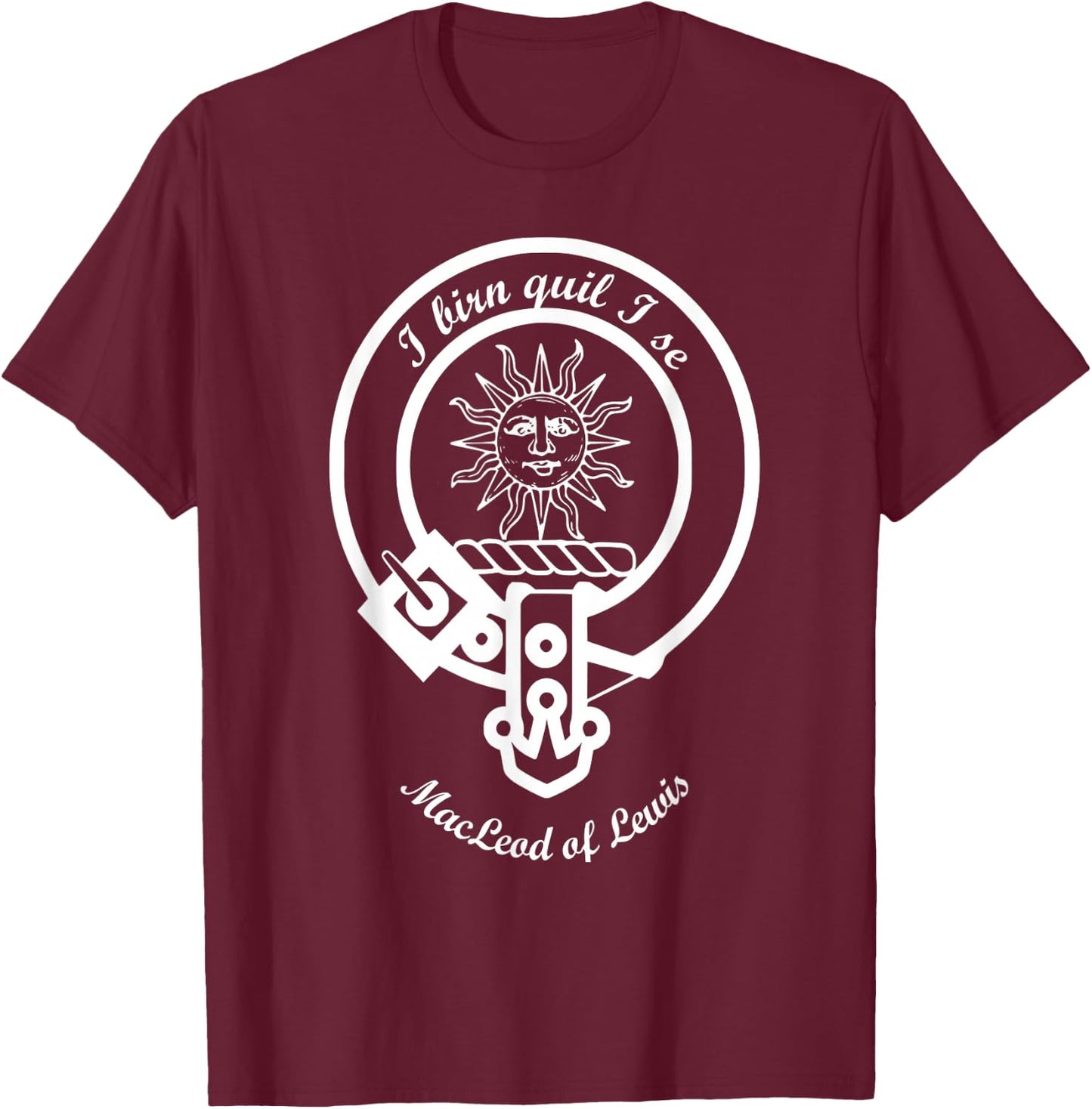 Clan MacLeod of Lewis surname last name crest T-Shirt - T-Shirt | Maroon