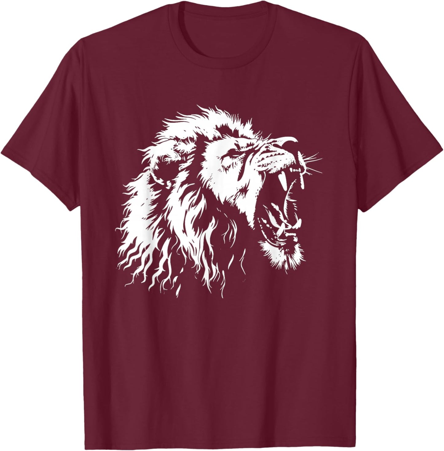 Lion Graphic T-Shirt - T-Shirt | Maroon