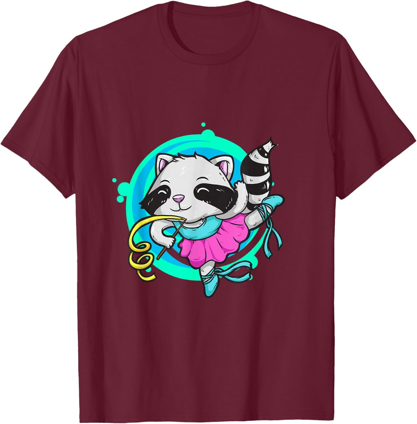 Ballet Dancer Raccoon Trash Panda Ballerina Ballet Teacher T-Shirt - T-Shirt | Maroon