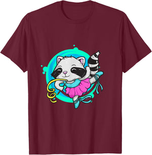 Ballet Dancer Raccoon Trash Panda Ballerina Ballet Teacher T-Shirt - T-Shirt | Maroon