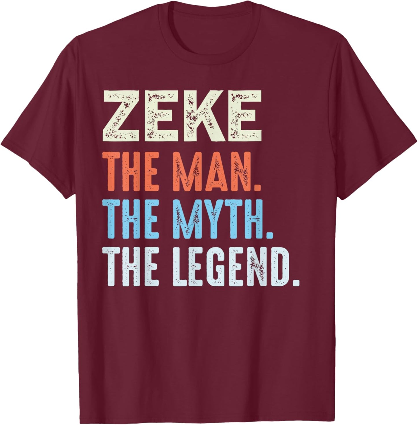 Zeke The Legend Name Personalized Cute Idea Men Vintage Zeke T-Shirt - T-Shirt | Maroon