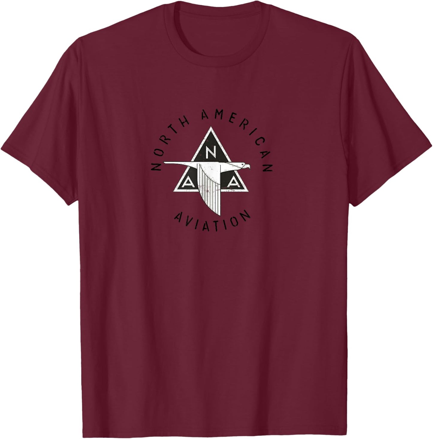 Military clothing aircraft of WW2 North American Aviation , Small, Grey T-Shirt - T-Shirt | Maroon