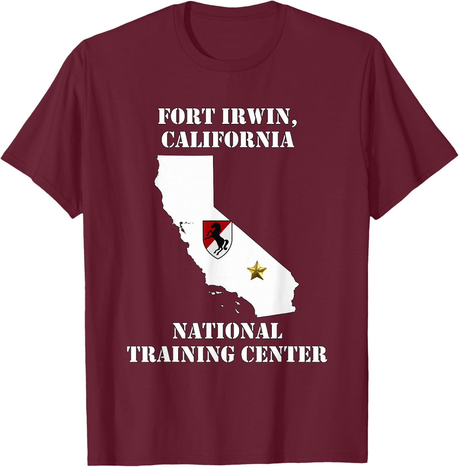 Fort Irwin Military Base - Army Post in California design T-Shirt - T-Shirt | Maroon