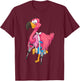 Cool Broken Leg Flamingo | Funny Fractured Shorebird Gift T-Shirt - T-Shirt | Maroon