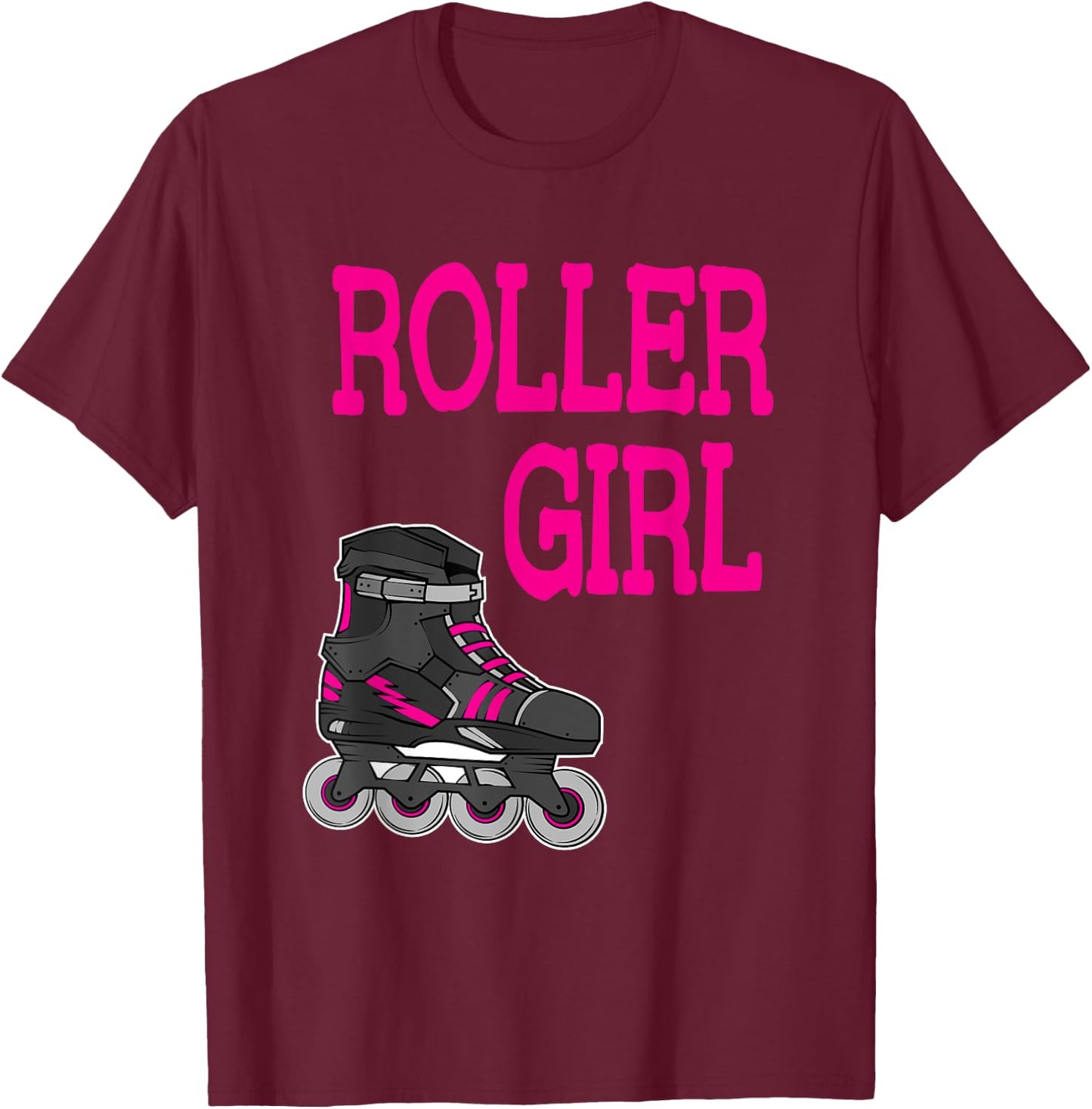 Fun Roller Girl Rollerblading Inline Skating Gift T-Shirt - T-Shirt | Maroon