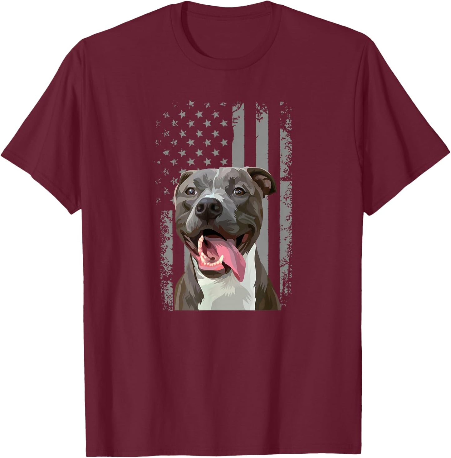 Pitbull Flag Pitbull Pit Bull Dog T-Shirt - T-Shirt | Maroon