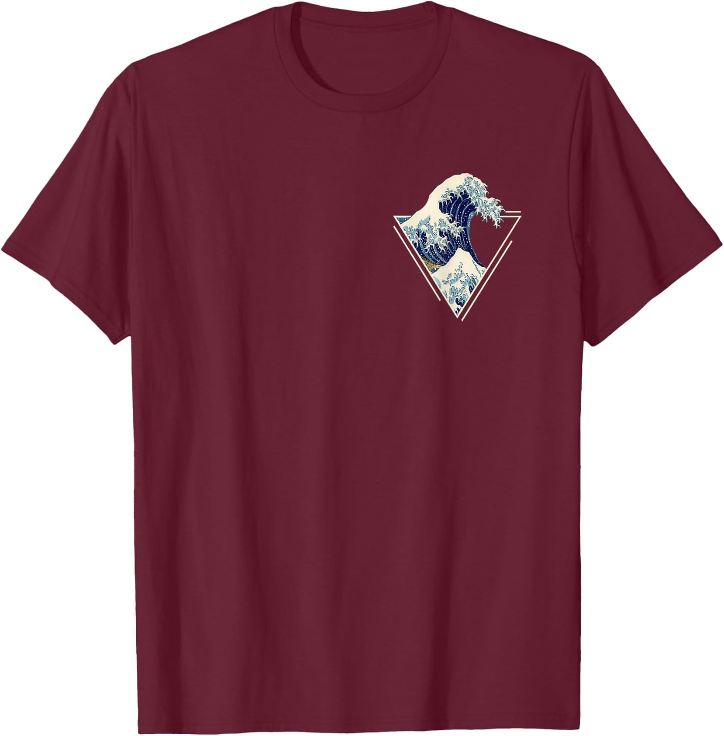 Kanagawa Japanese Art The Great Wave Vintage Aesthetic T-Shirt - T-Shirt | Maroon