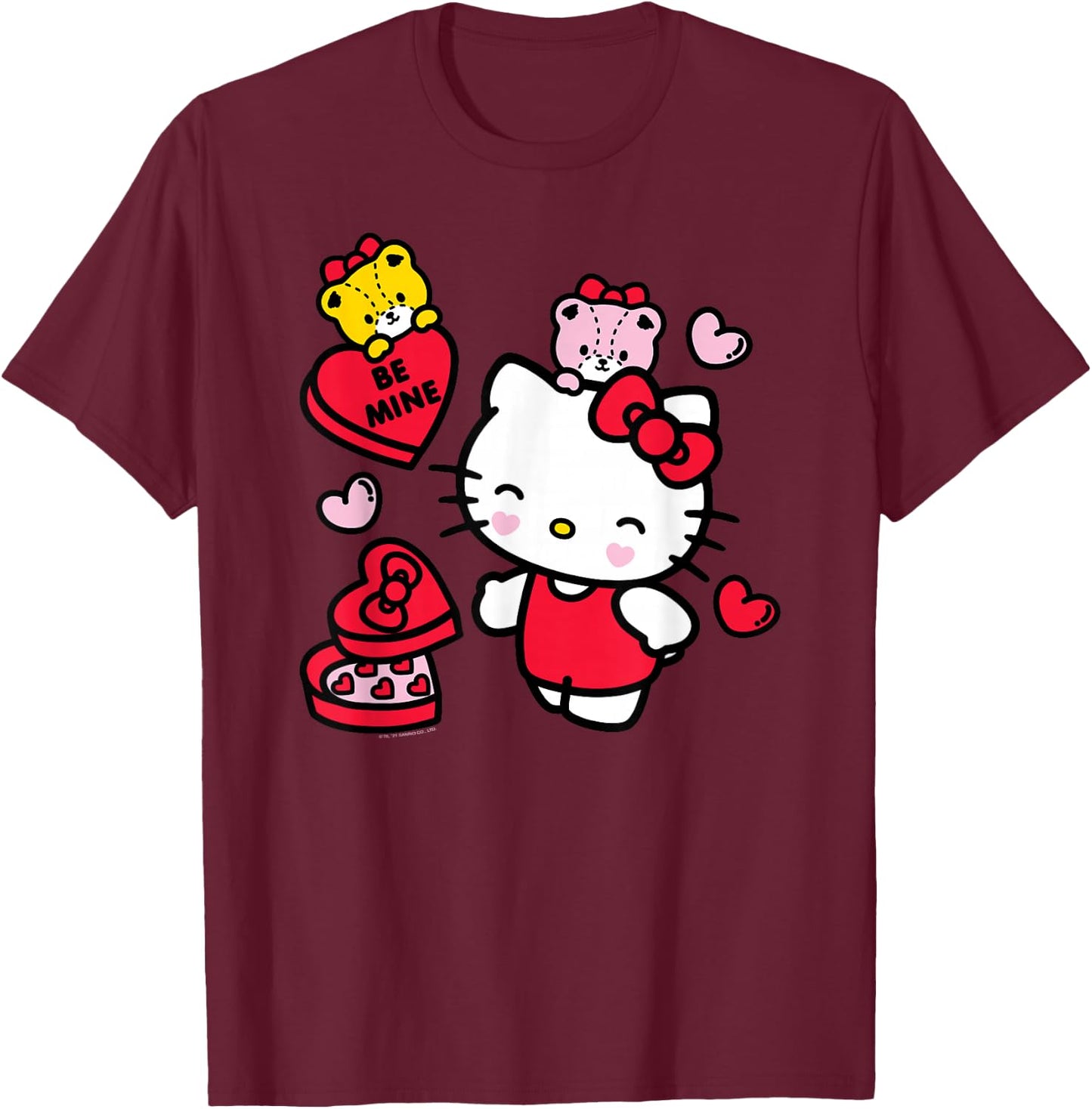 Hello Kitty Be Mine Candy Gifts Valentine's T-Shirt - T-Shirt | Maroon