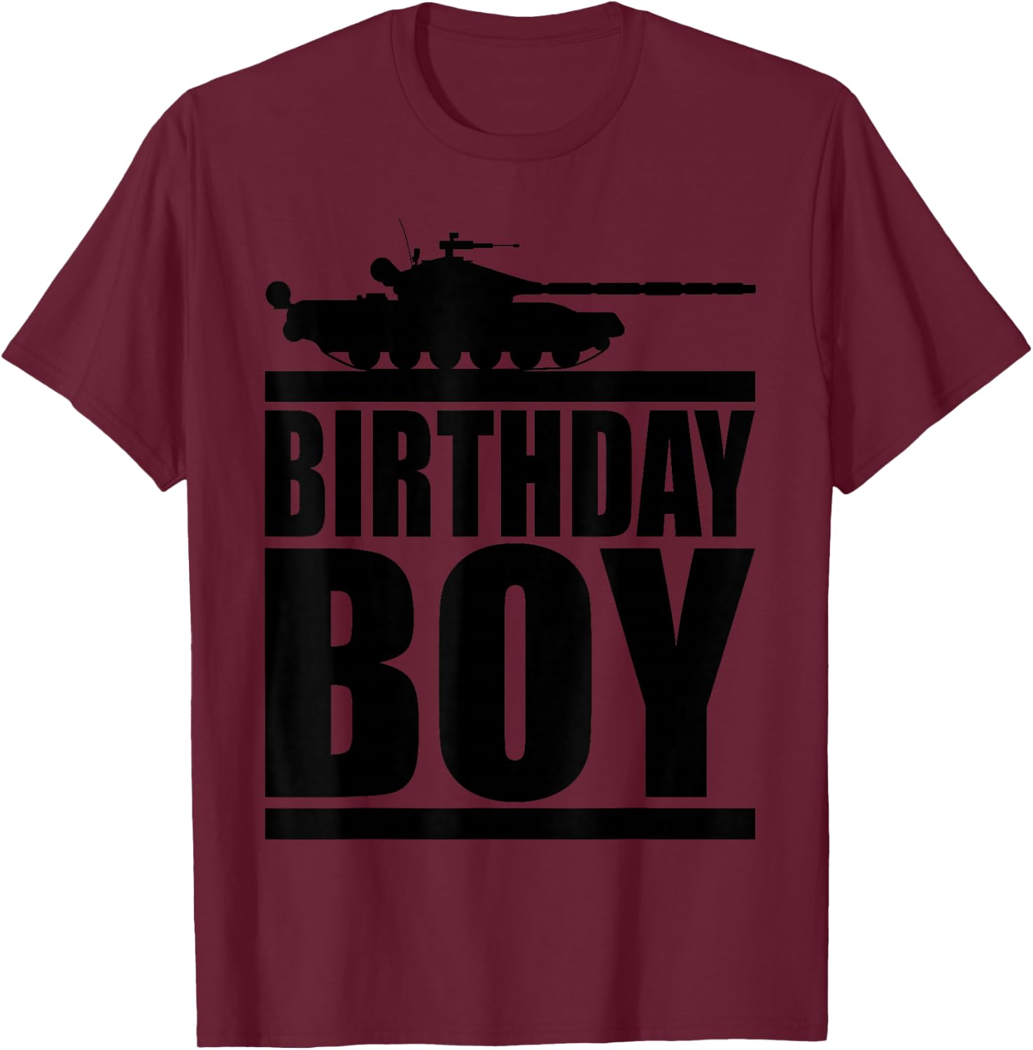 Birthday Boy Army Party Supplies Tank Military Gift Kids T-Shirt - T-Shirt | Maroon
