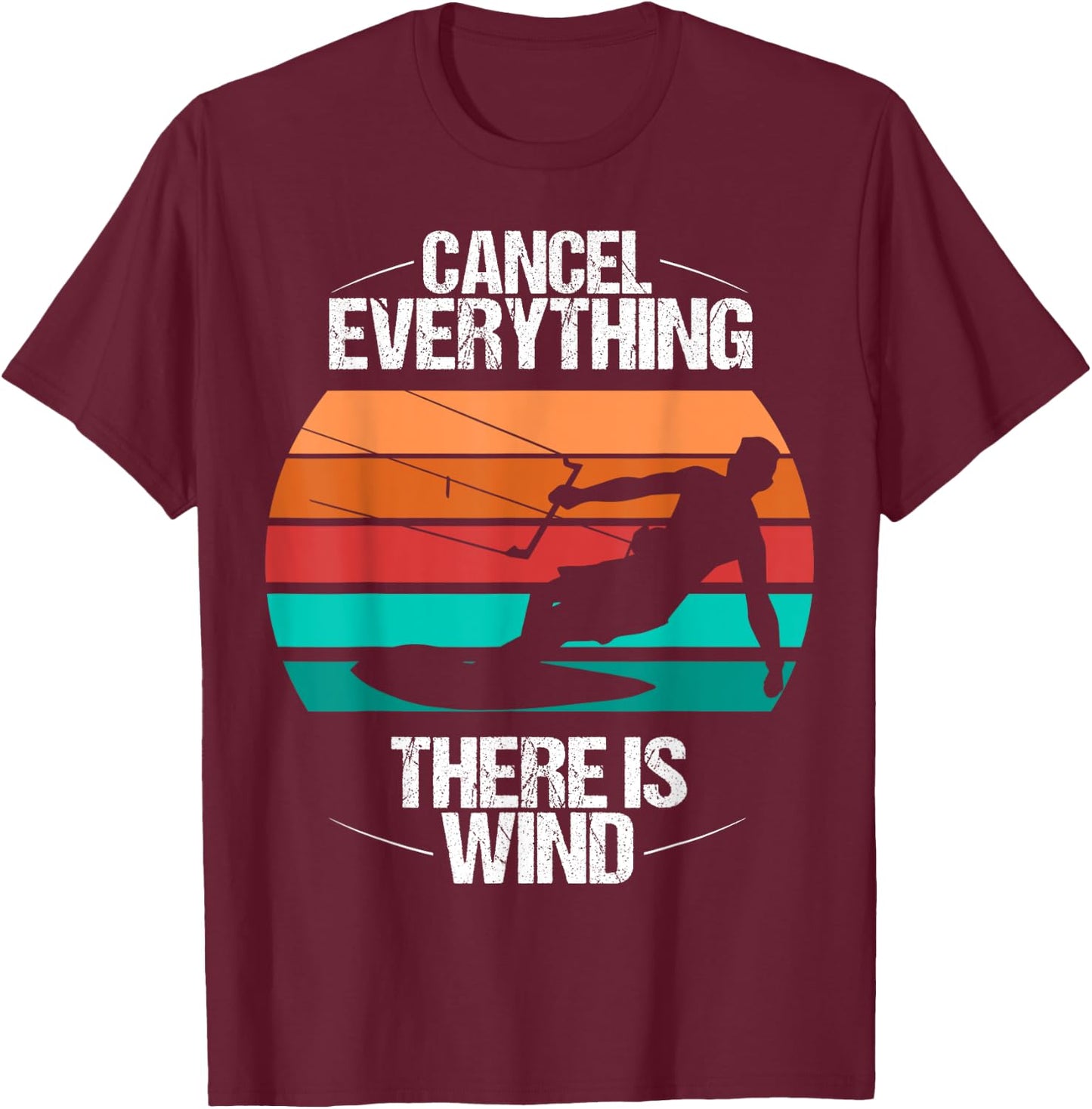 Kitesurf Kiteboarder Vintage Kite Kitesurfing Kiteboarding T-Shirt - T-Shirt | Maroon