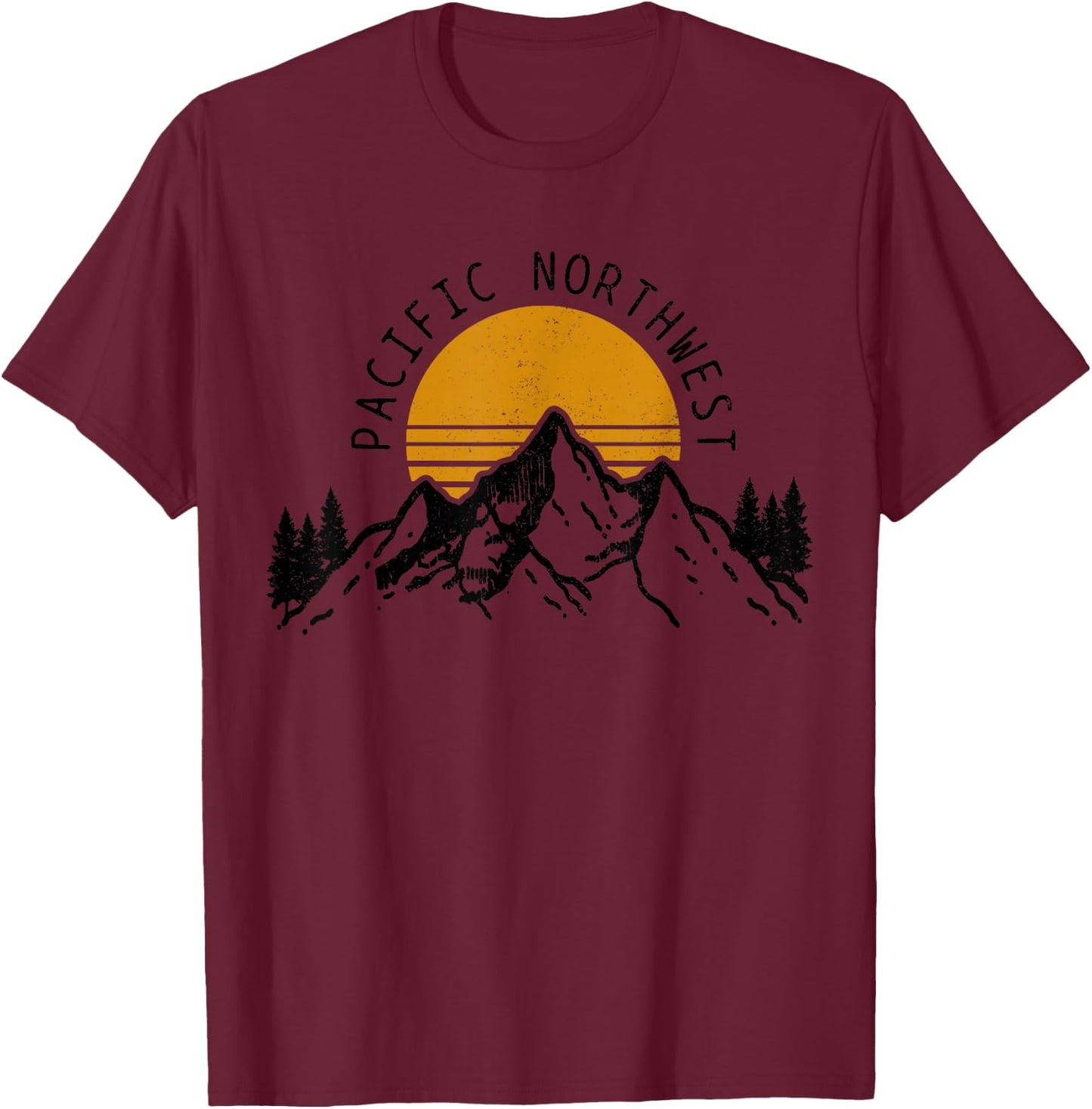 Pacific Northwest PNW Oregon Washington USA America Souvenir T-Shirt - T-Shirt | Maroon