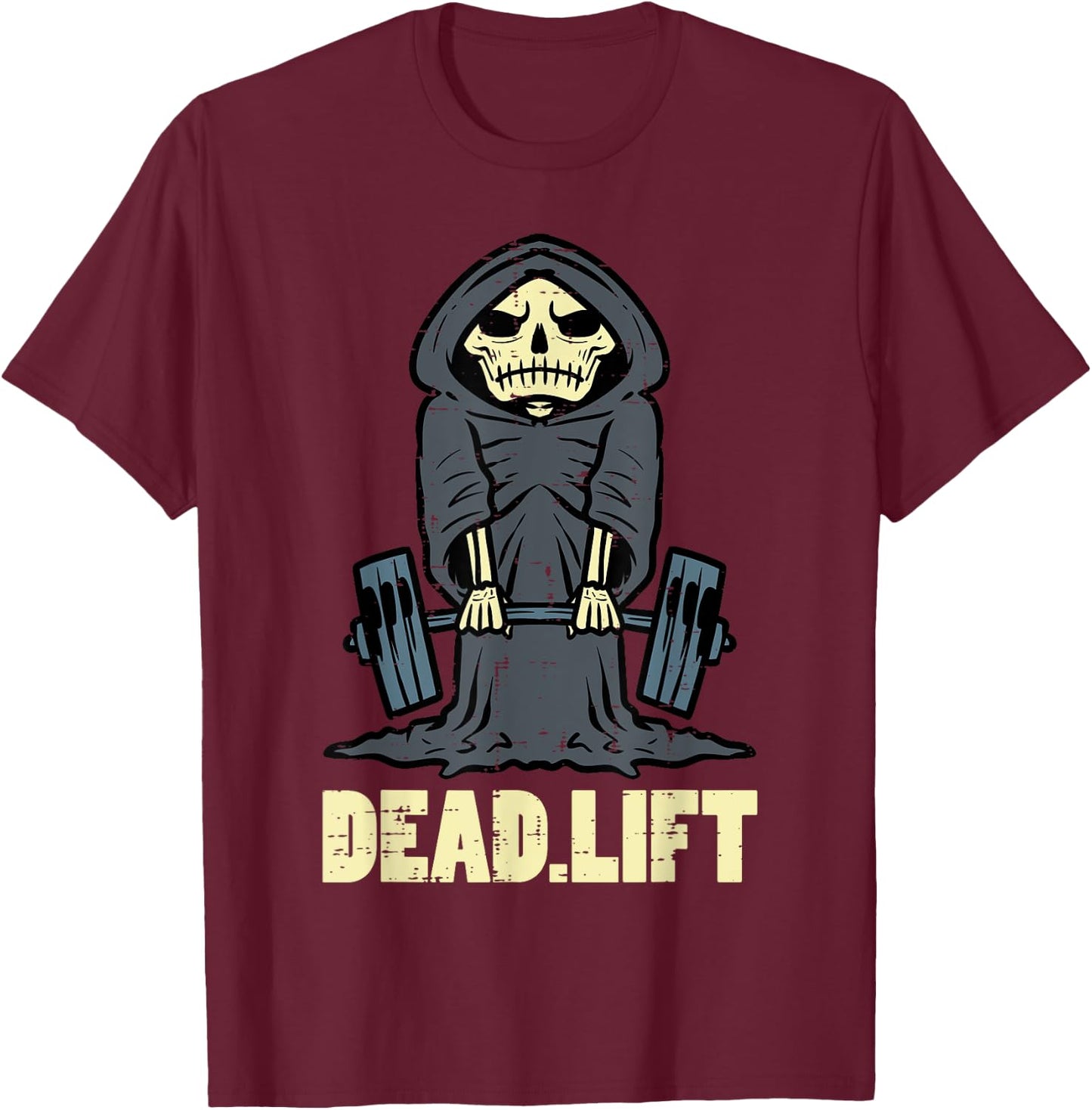 Workout Skeleton Deadlift Gym Training Exercise Men Women T-Shirt - T-Shirt | Maroon