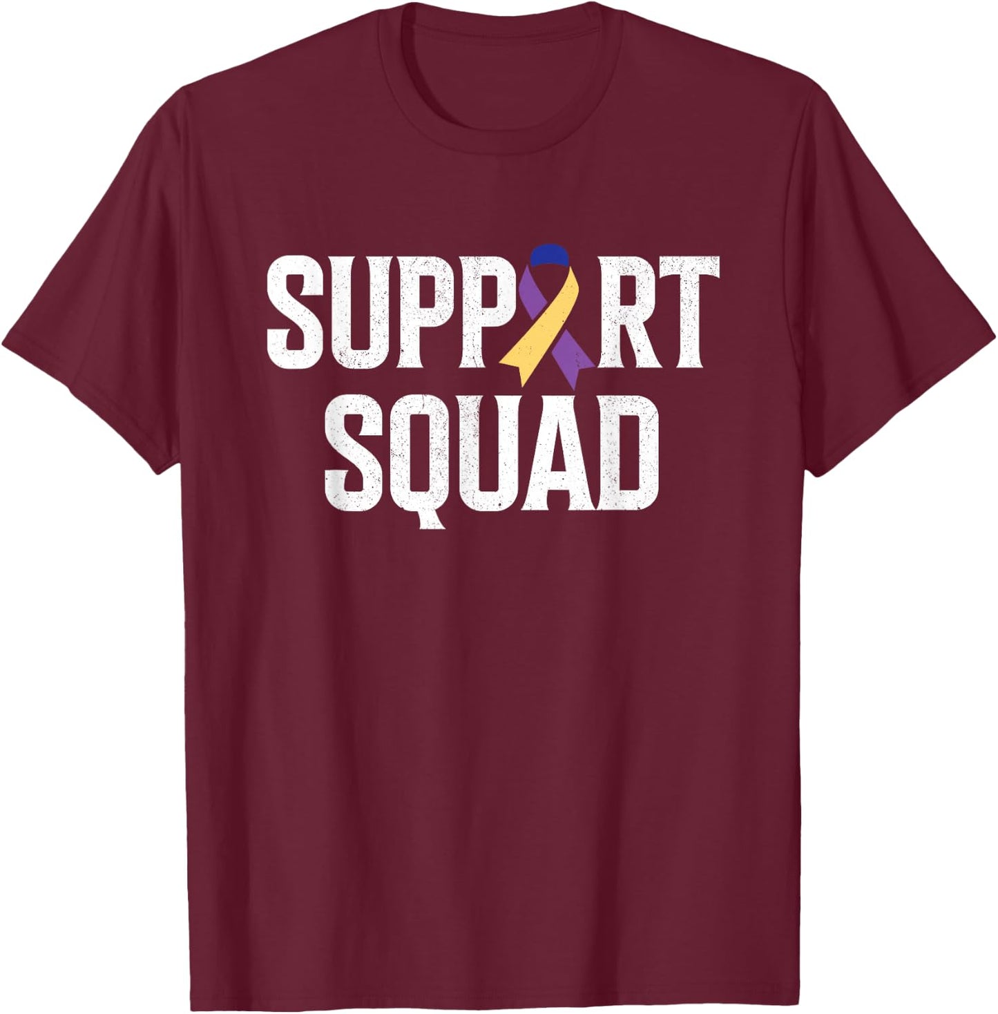 Bladder Cancer Support Squad Bladder Cancer Awareness T-Shirt - T-Shirt | Maroon