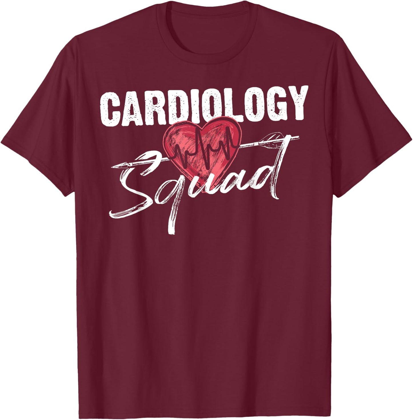 Funny Cardiology Squad Gift Cardiovascular Technologists T-Shirt - T-Shirt | Maroon