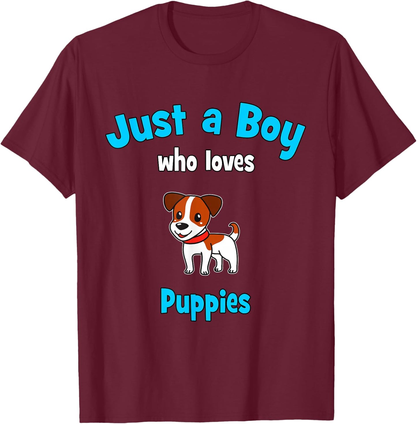 Puppy Shirt for Boys | Kids Puppy T-Shirt - T-Shirt | Maroon