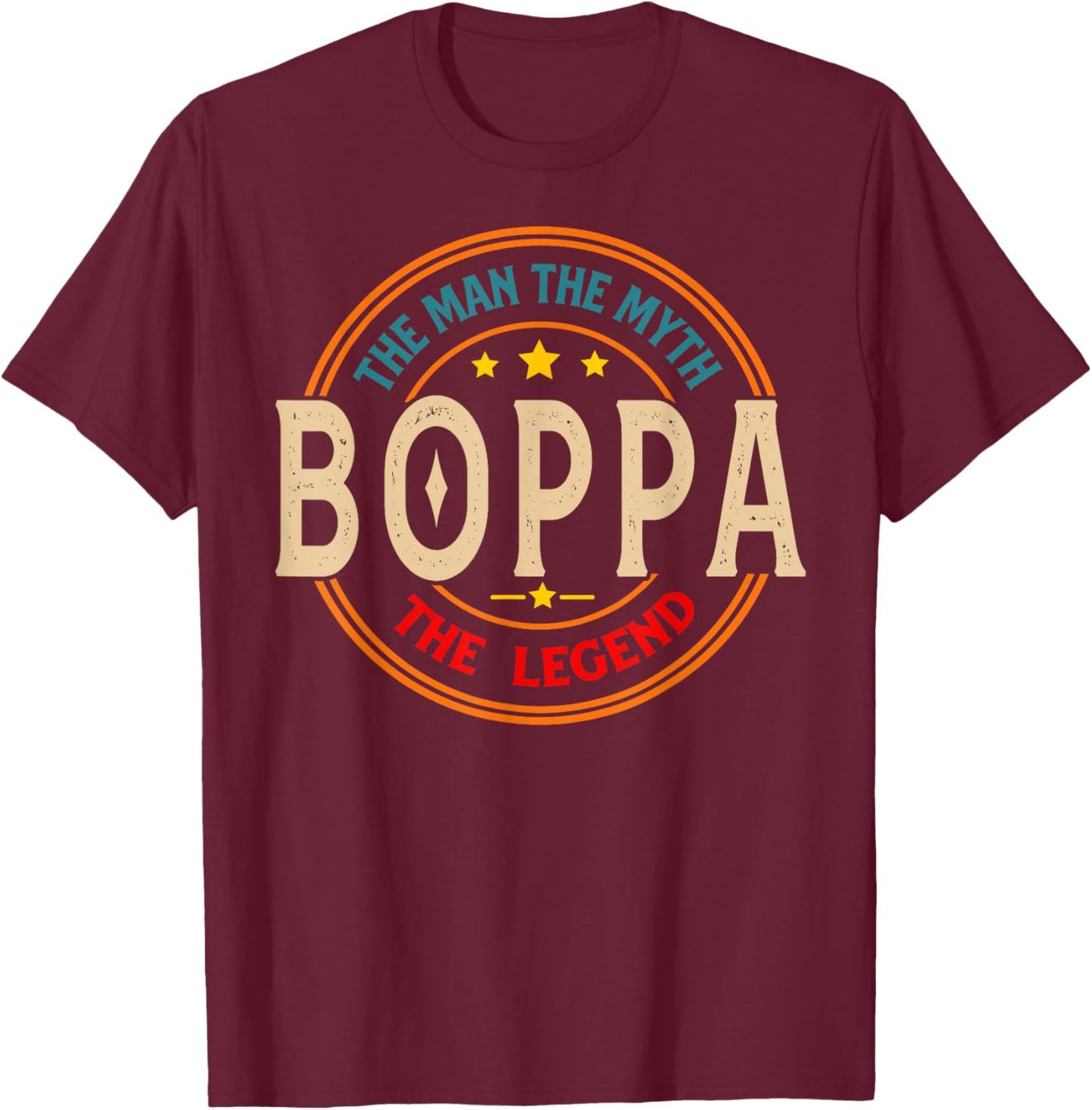 BOPPA The Legend The Man, Funny BOPPA Fathers Day T-Shirt - T-Shirt | Maroon