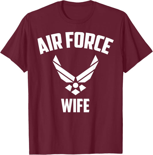 Cool Air Force Wife Gift | Best Proud Veteran Military Women T-Shirt - T-Shirt | Maroon