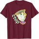 Disney Beauty and The Beast Chip Side Profile Big Face T-Shirt - T-Shirt | Maroon