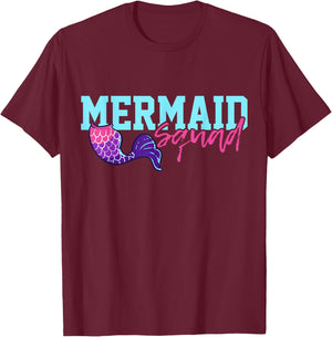 Mermaid Squad Gift T-Shirt - T-Shirt | Maroon