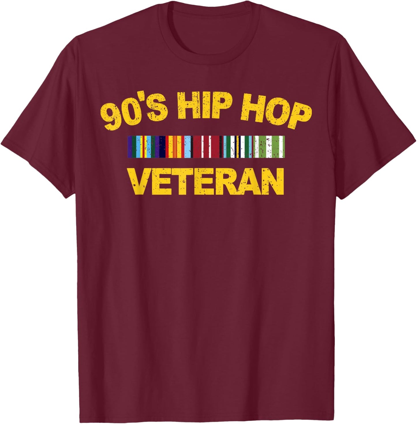 Vintage 90's Hip Hop Veteran T-Shirt - T-Shirt | Maroon