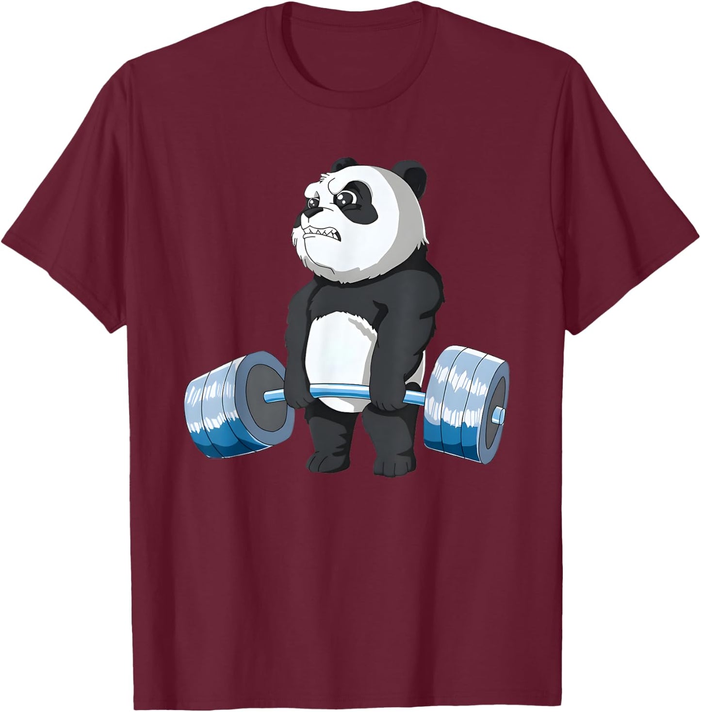 Funny Bear Powerlifting Weightlifting Gym And Bear Lifting T-Shirt - T-Shirt | Maroon