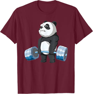 Funny Bear Powerlifting Weightlifting Gym And Bear Lifting T-Shirt - T-Shirt | Maroon