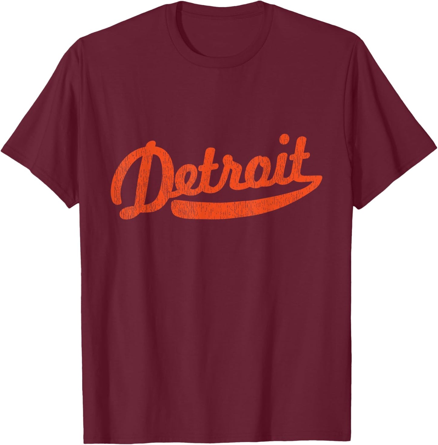 Distressed Detroit Baseball Stuff Vintage Detroit T-Shirt - T-Shirt | Maroon