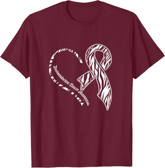 Neuroendocrine Cancer Survivor Heart Warrior T-Shirt - T-Shirt | Maroon
