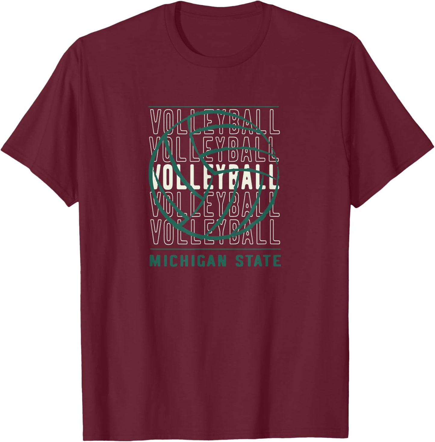 Volleyball Michigan State T-Shirt - T-Shirt | Maroon