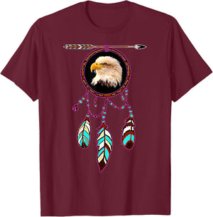 Native American Tribal Dream Catcher Eagle Spirit Animal T-Shirt - T-Shirt | Maroon