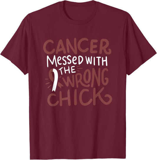 Head Neck Cancer Fighter Chemo Gift White Burgundy Ribbon T-Shirt - T-Shirt | Maroon