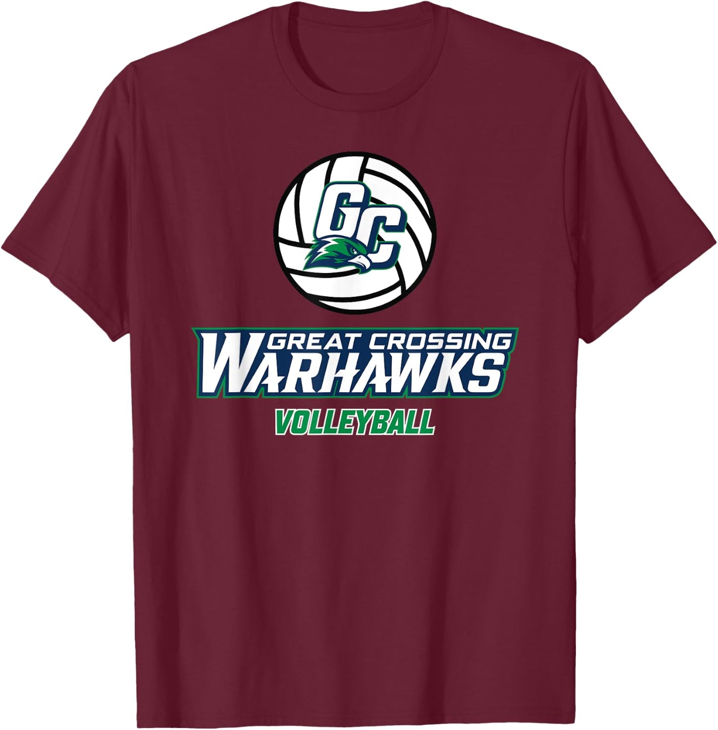 Great Crossing High School Warhawks Volleyball T-Shirt - T-Shirt | Maroon